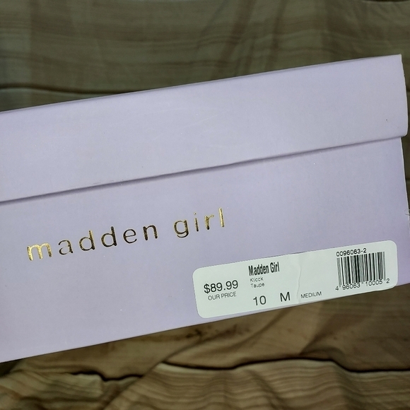 Madden Girl ankle boots Klicck Klick suede taupe tan block heel pointed toe 10 - Picture 9 of 9